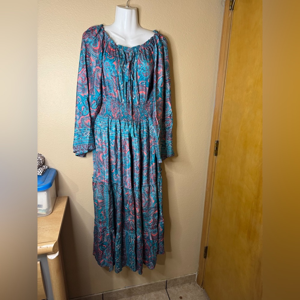 ❤️‍🔥HOT DEAL❤️‍🔥 Bohemian Paisley Print Long Sleeve Dress - Picture 4 of 13